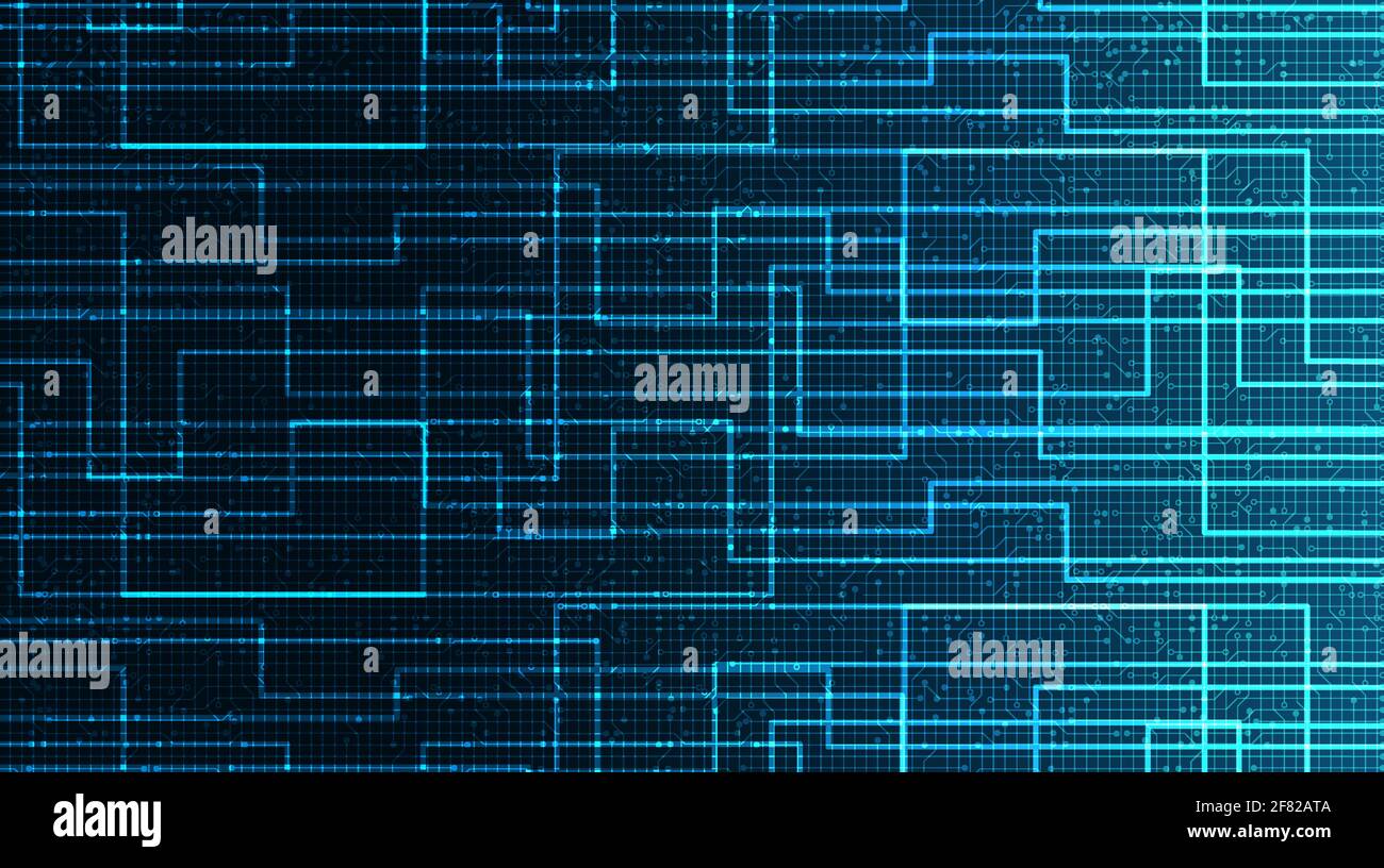 Blue Circuit Microchip on Technology Background,Hi-tech Digital and ...