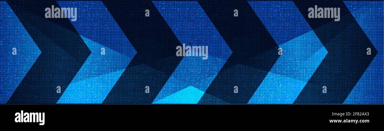 Panorama Digital Speed Arrow Circuit Microchip on Technology Background ...