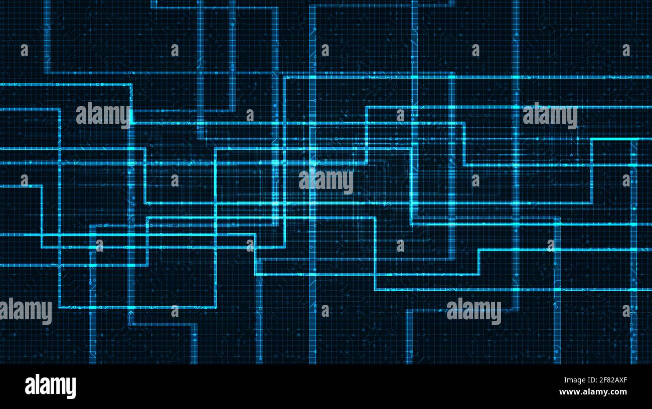 Light Blue Circuit Microchip on Technology Background,neon Digital and ...