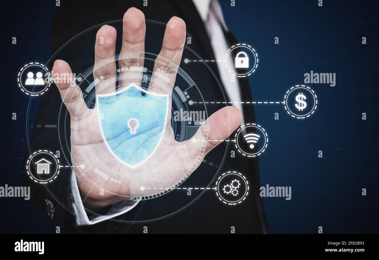 Business online data security and data protection Stock Photo
