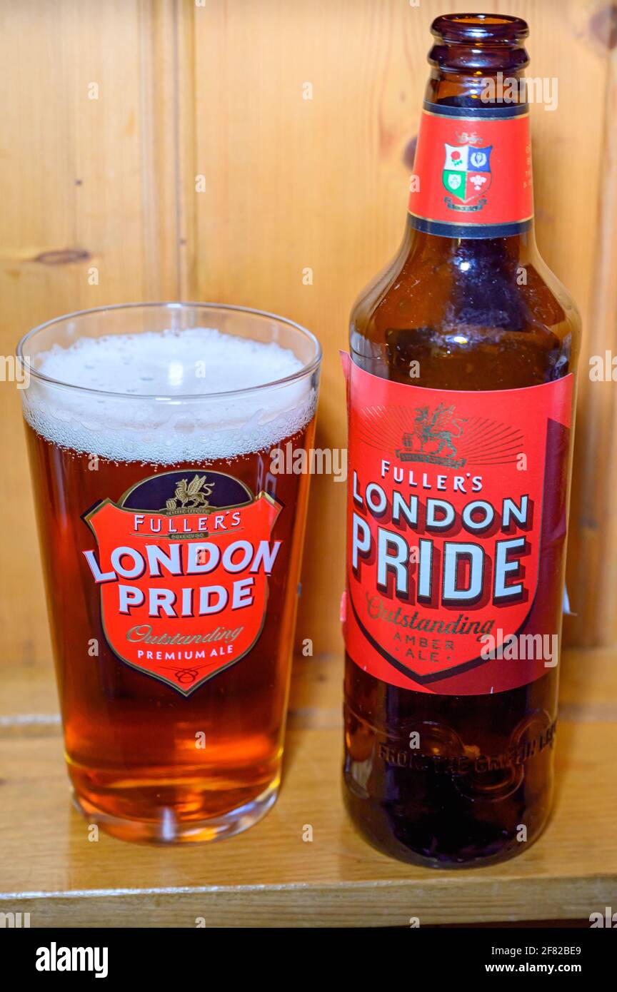 Fullers London Pride new branding and previous branding Stock Photo