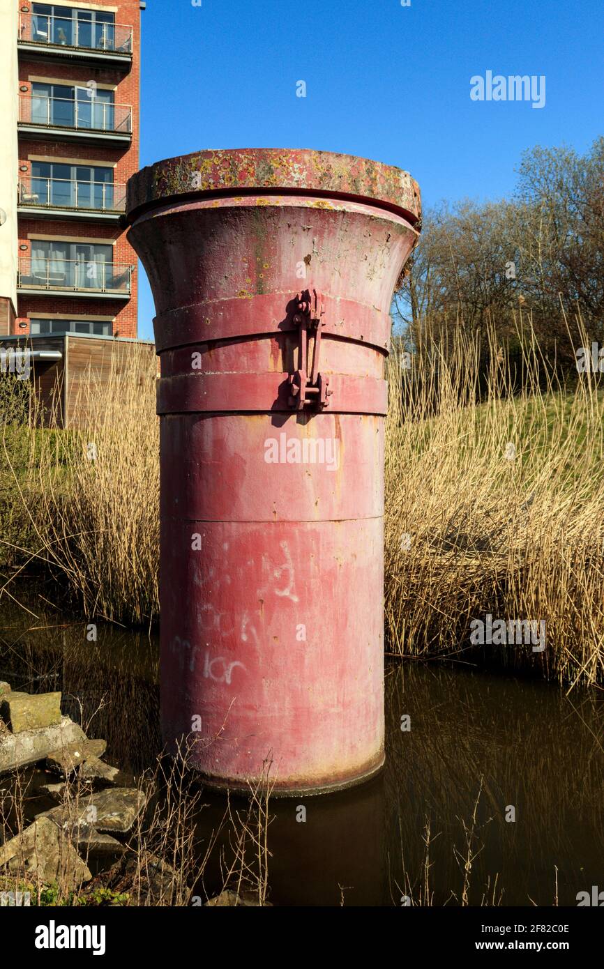 One of the piers that carried the railway line from Accrington to