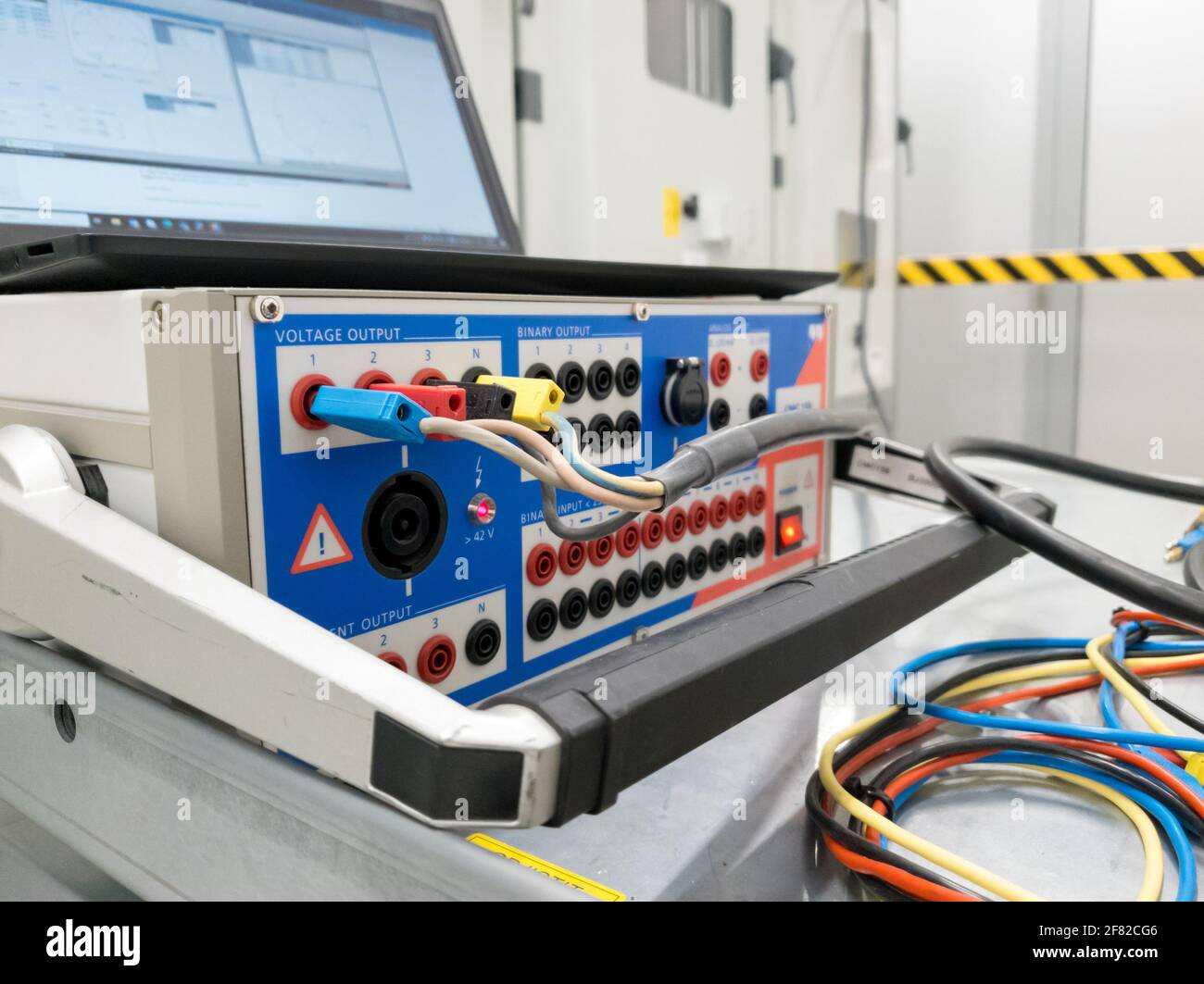 Testing electrical power plant protection and control cubicles Stock Photo Alamy