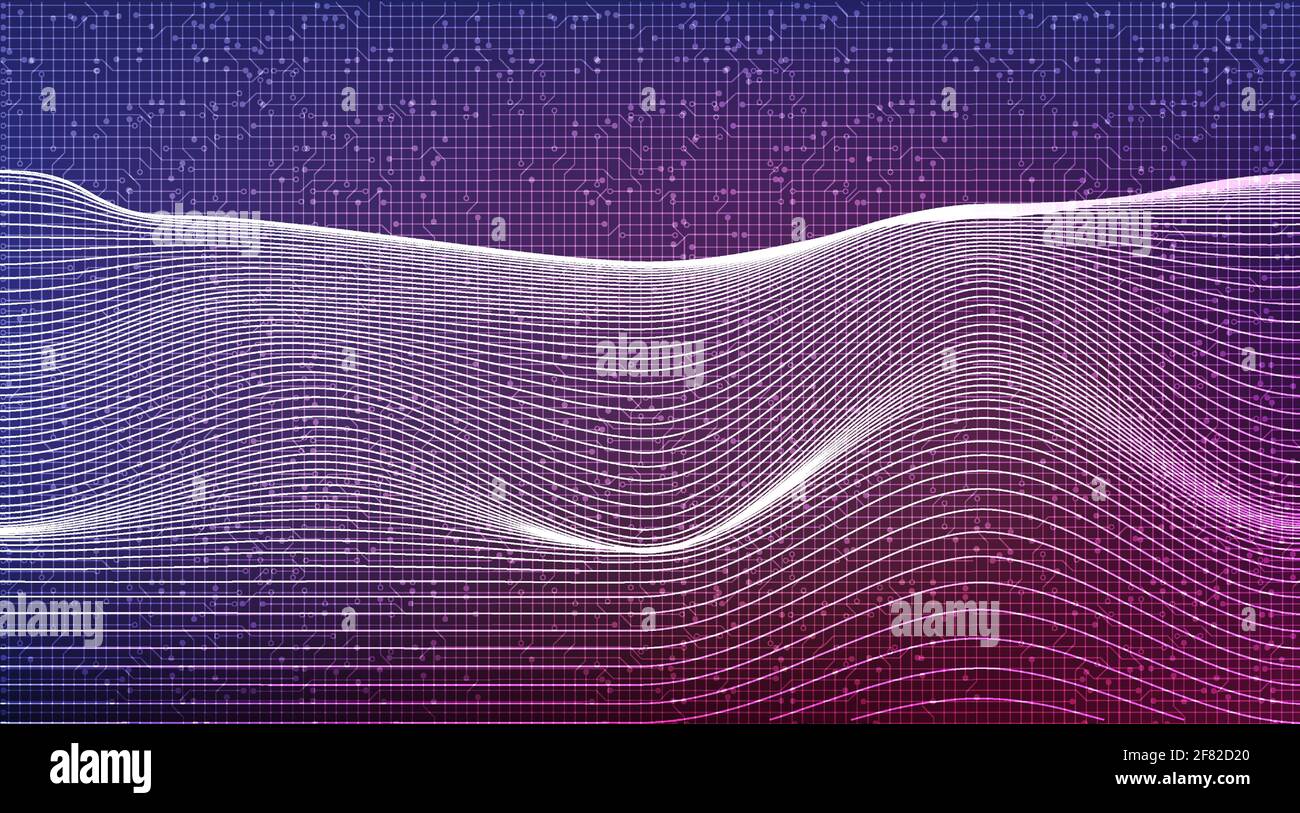 Digital Sound wave on Dynamic Technology Background Stock Vector Image ...