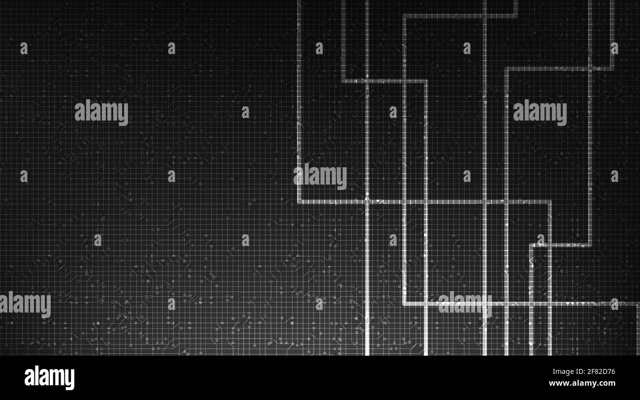 Dark Gray Circuit Microchip Technology on Future Background,Hi-tech ...