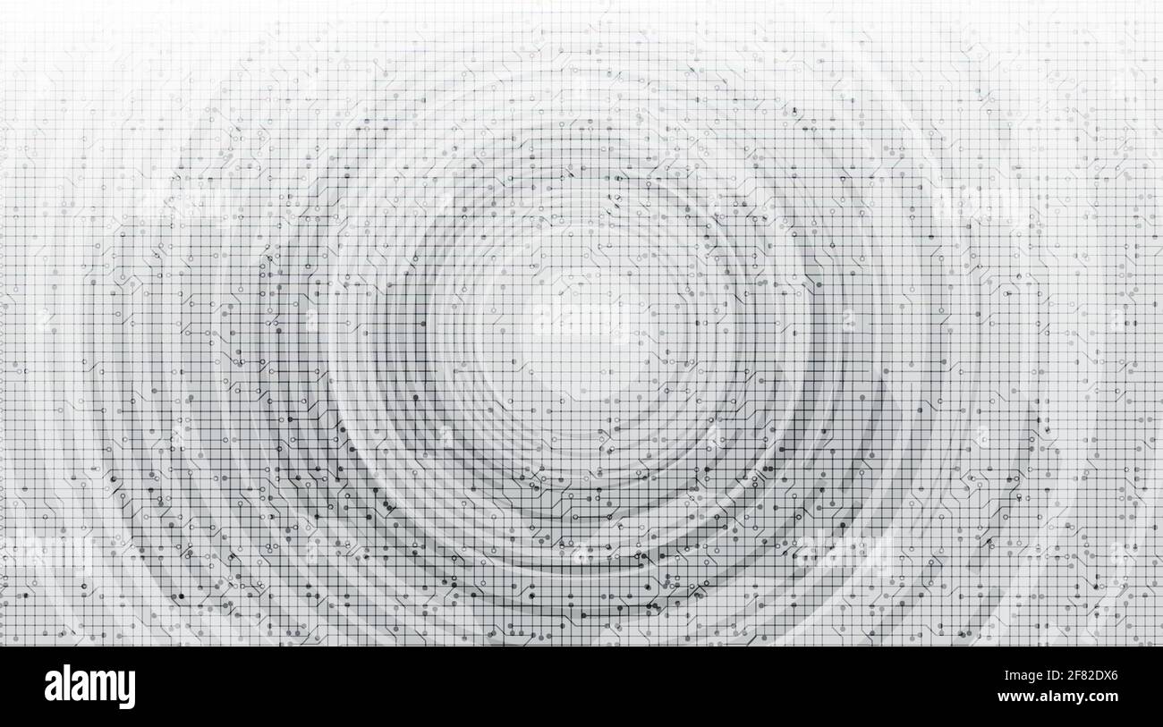 Black and White Circle Technology Background,Hi-tech Digital and secure Concept design,Free Space For text in put,Vector illustration. Stock Vector