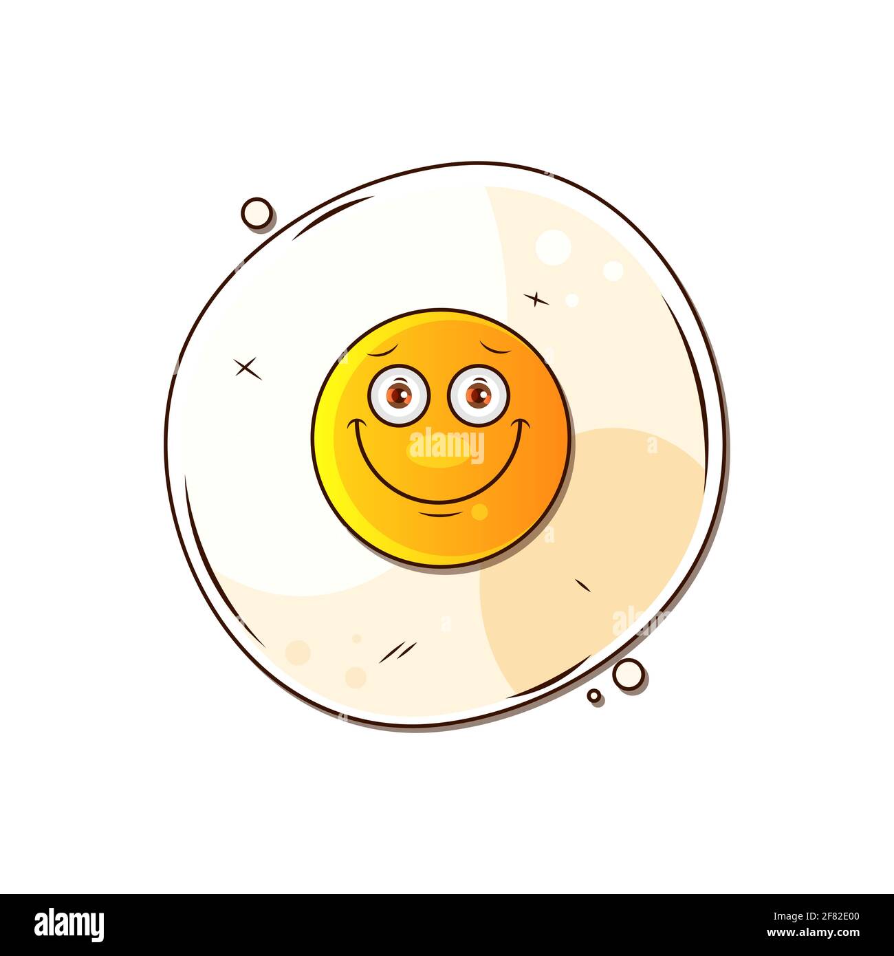 Fried egg isolated on yellow background. Fried egg flat icon. Fried egg Stock Vector