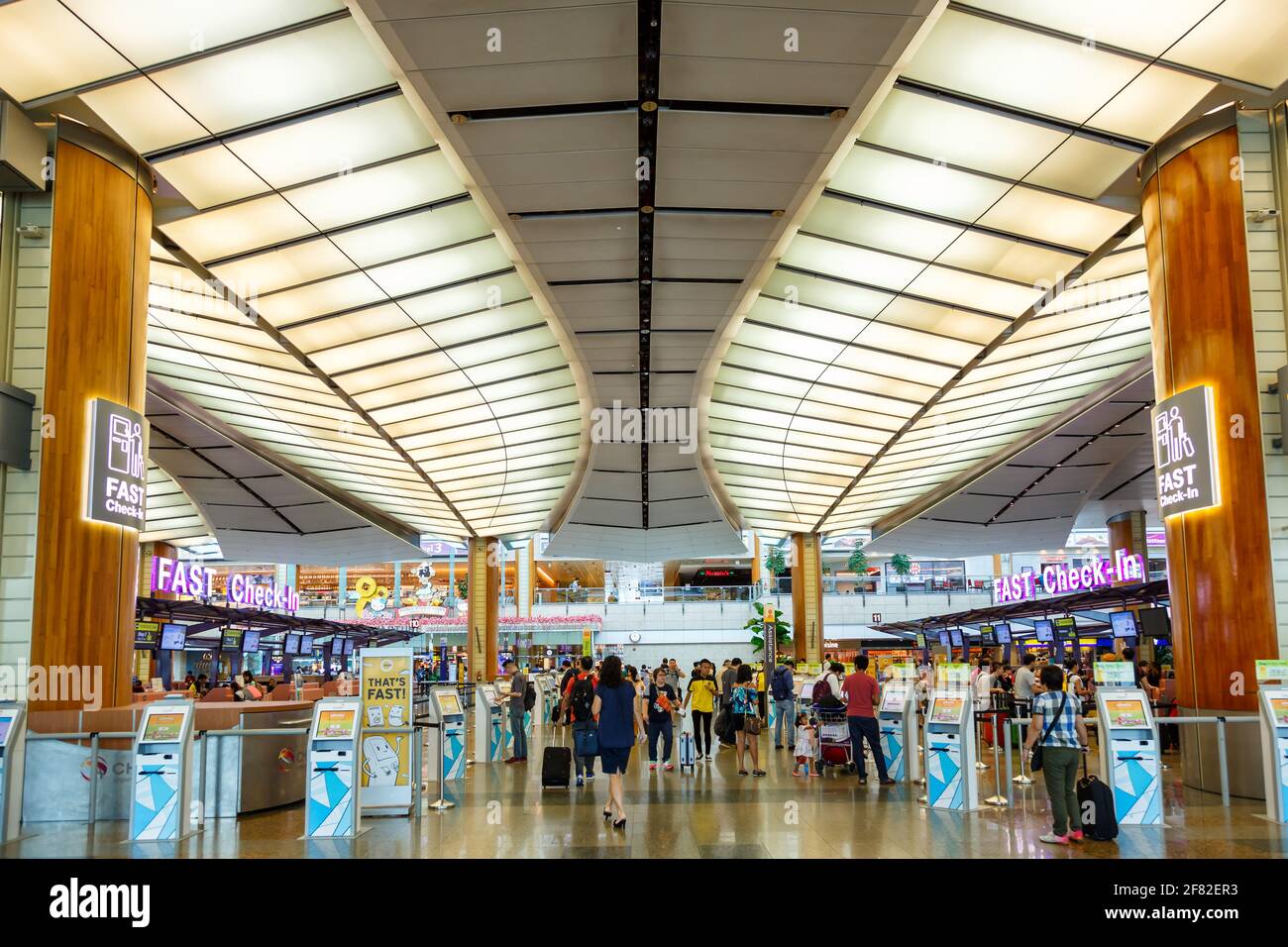 Changi, Singapore – January 20, 2018: Terminal 1 of Changi airport (SIN) in Singapore. Stock Photo