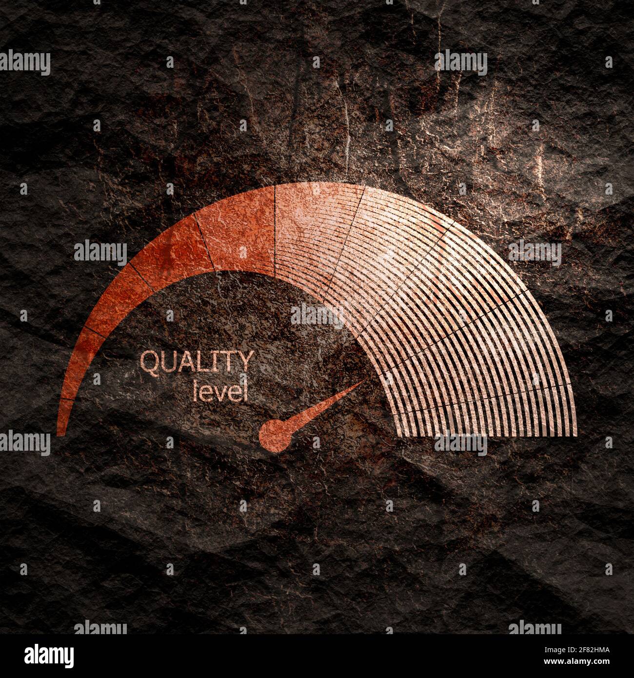 Scale with arrow. The quality level measuring device icon. Sign ...