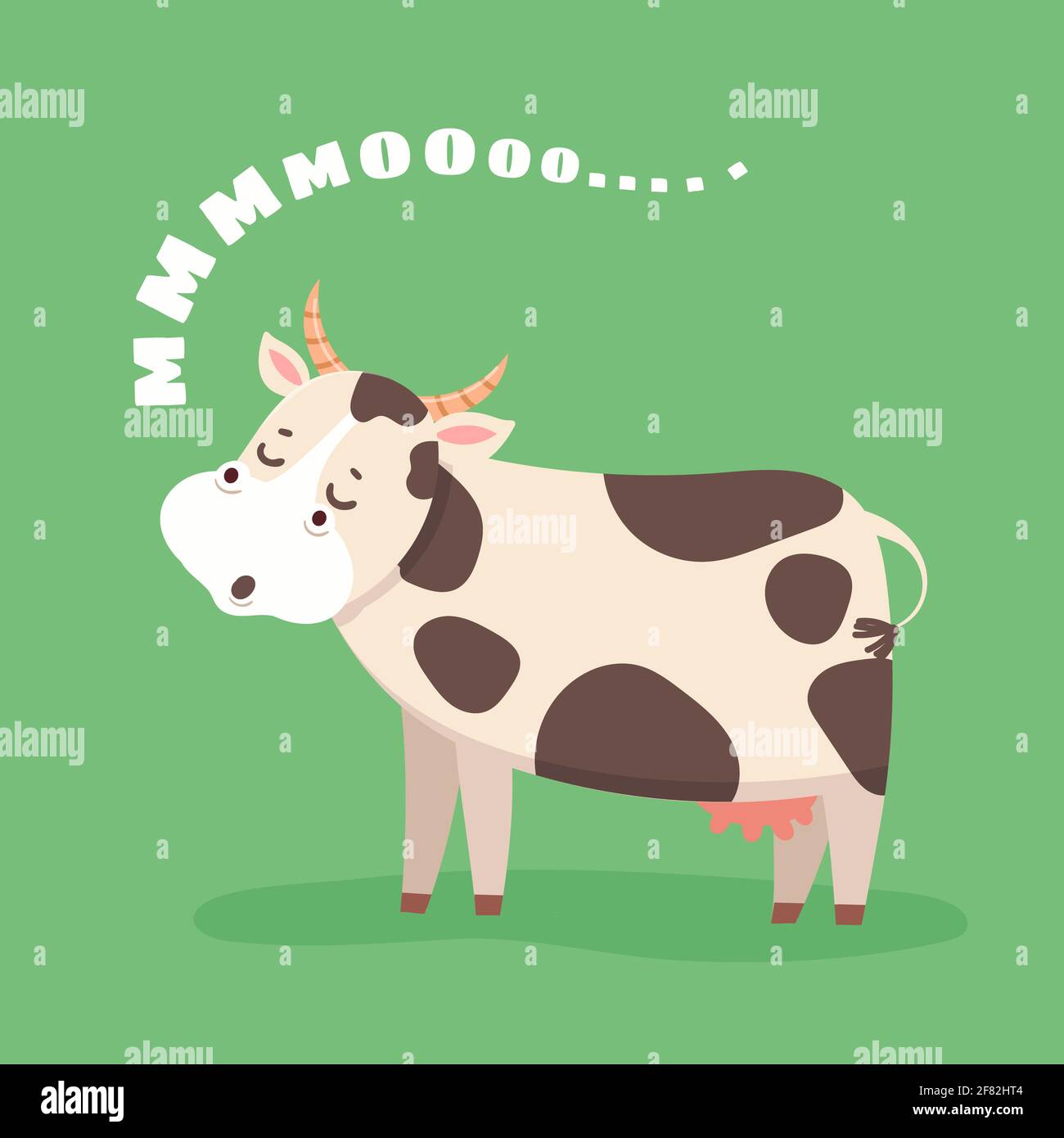 Happy cow illustration hi-res stock photography and images - Alamy