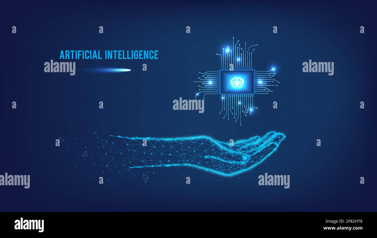 Data analysis concept and concepts of modern technologies such as nanotechnology, neural networks, machine learning. Artificial intelligence. Stock Vector