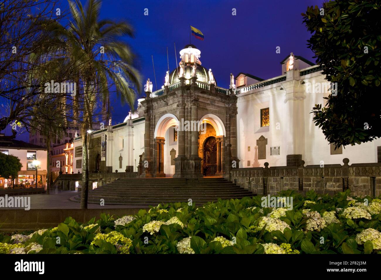 The Catedral (Cathedral) in Plaza de la Independencia in the city of Quito in Ecuador, South America. Stock Photo