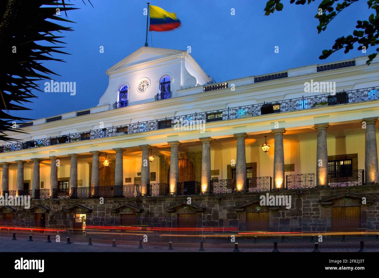 Palacio de la Gobierno (Presidential Palace) in the city of Quito in Ecuador, South America. Stock Photo
