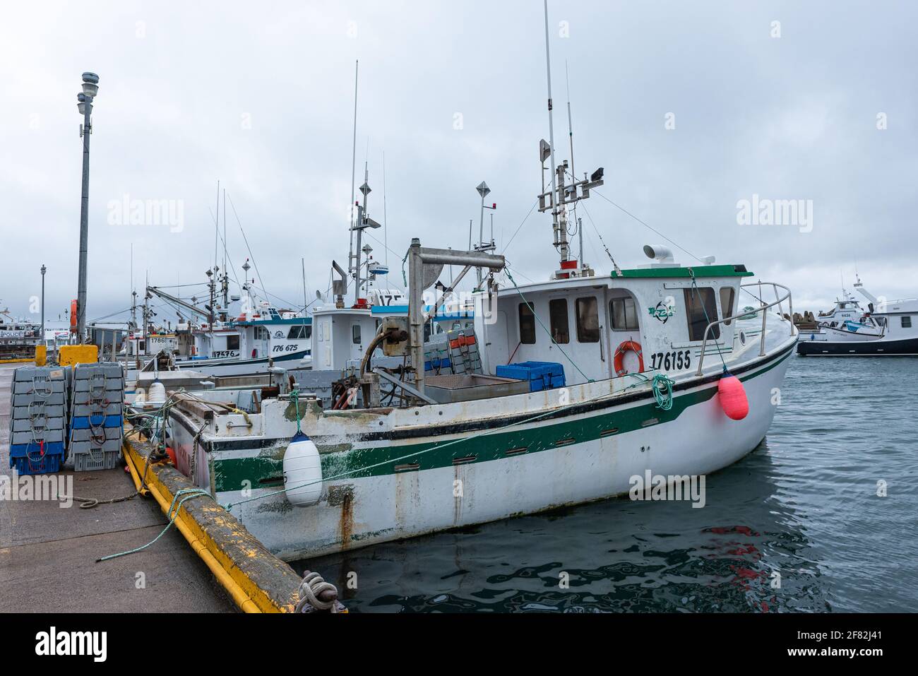 CapauxMeules, Quebec, Canada 30 August 2020 Fishing boats at the