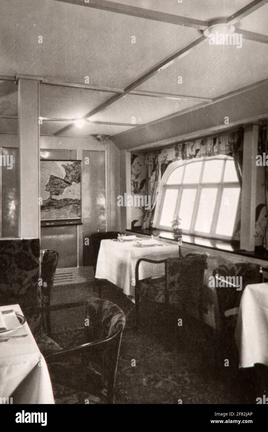 View of inside the passenger cabin of Graf Zeppelin airship Stock Photo -  Alamy