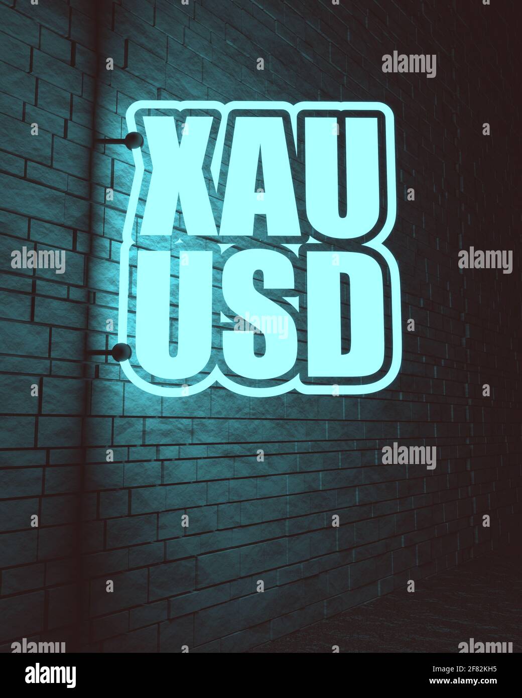 Financial market trading concept. Currency pair. Acronym XAU gold