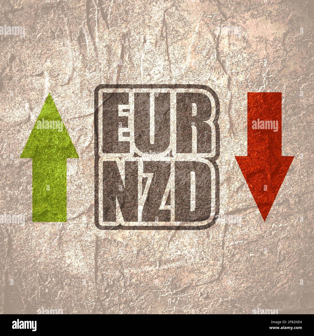 Financial market concept. Currency pair. Acronym EUR - European Union  currency. Acronym NZD- New Zealand Dollar Stock Photo - Alamy