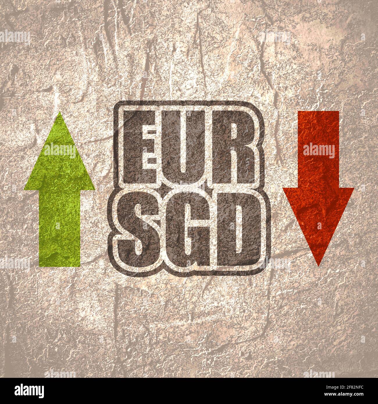 Financial market concept. Currency pair. Acronym EUR European