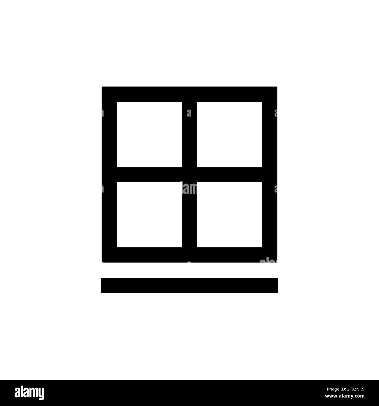 Outline icon. Window emblem. Isolated on white. Vector clipart Stock