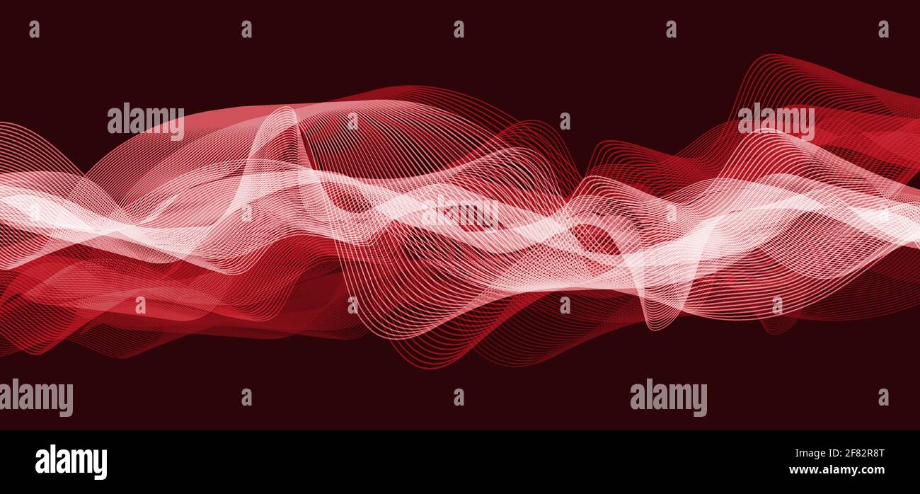 Dark Red Digital Sound Wave Low and Hight richter scale on Black Background,technology and earthquake wave diagram and  Moving heart concept,design fo Stock Vector