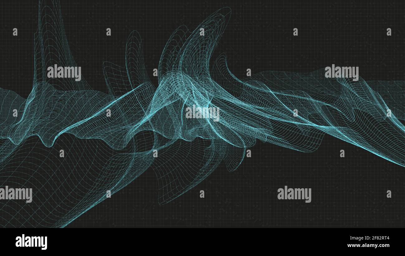 Abstract Digital Sound Wave on Black Background,technology and ...