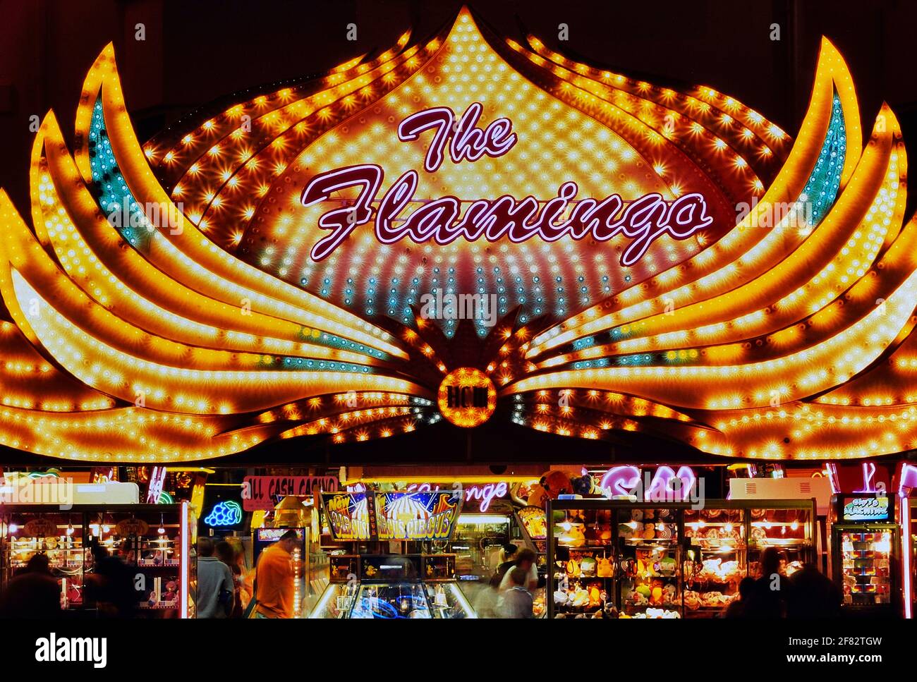 The Flamingo Amusement Arcade at night. Great Yarmouth. Norfolk. England. UK Stock Photo