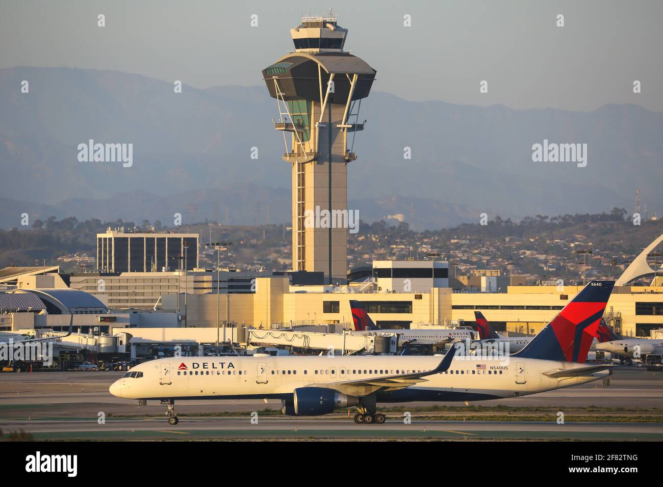 Los Angeles, USA – 20. February 2016: Delta Airlines Boeing 757-200 at Los Angeles airport (LAX) in the United States. Boeing is an aircraft manufactu Stock Photo