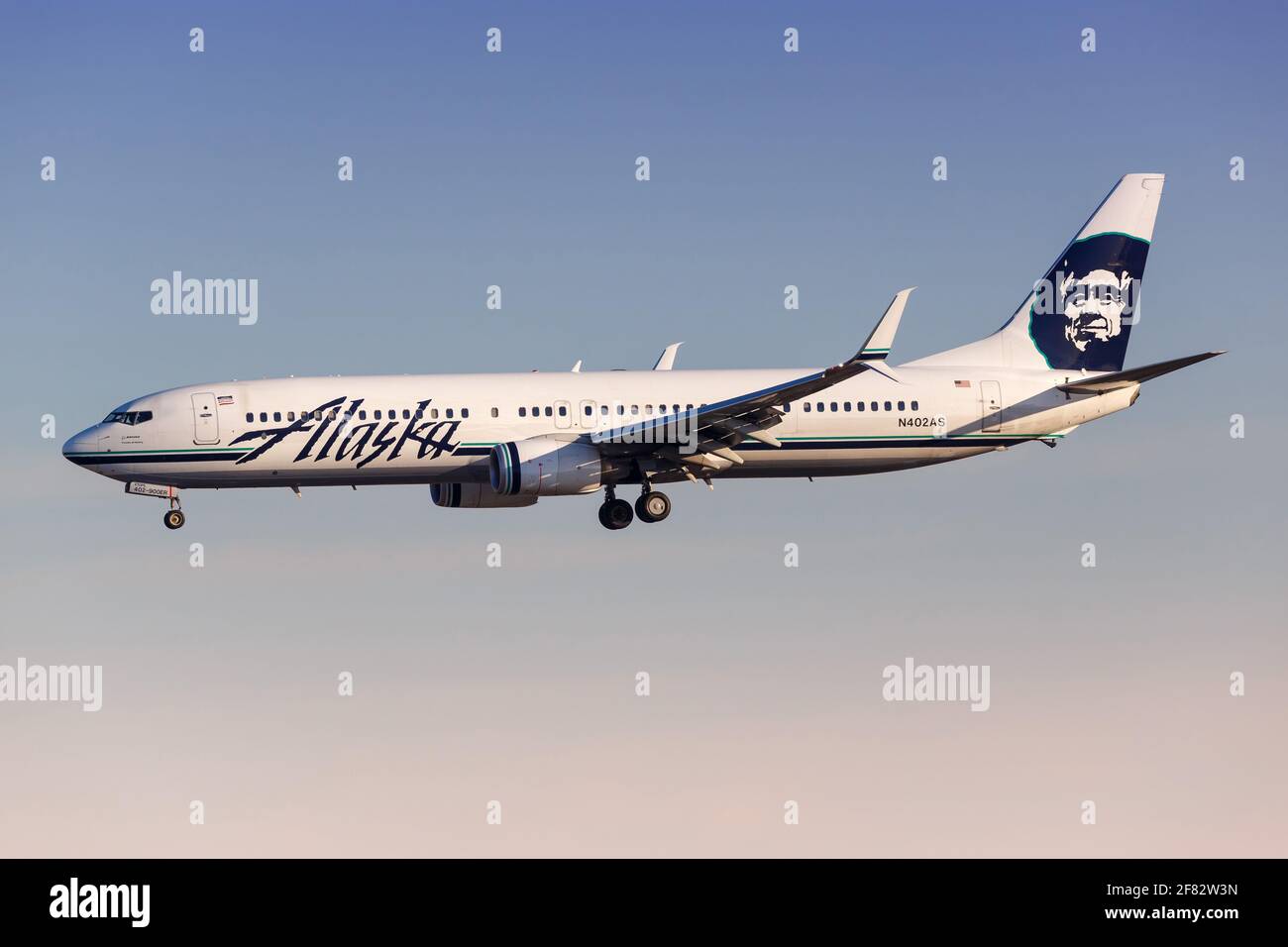 Los Angeles, USA – 21. February 2016: Alaska Airlines Boeing 737-900 at Los Angeles airport (LAX) in the United States. Boeing is an aircraft manufact Stock Photo