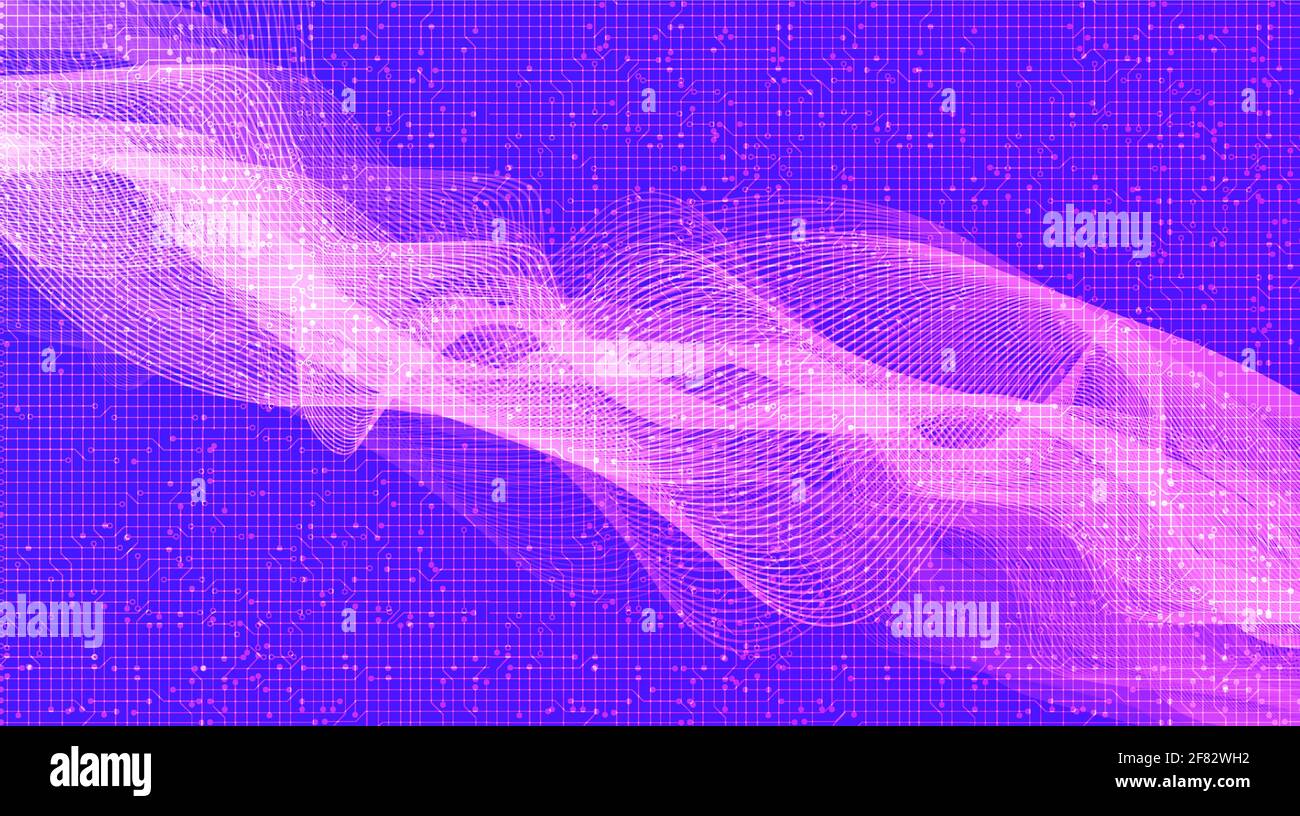 Modern Digital Sound Wave with on Ultra Violet Background,technology ...