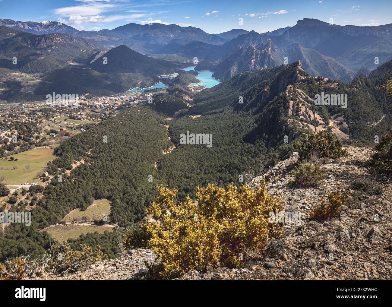 Llosa del Cavall Reservoir seen from the Codo Viewpoint, Solsones, Catalonia Stock Photo