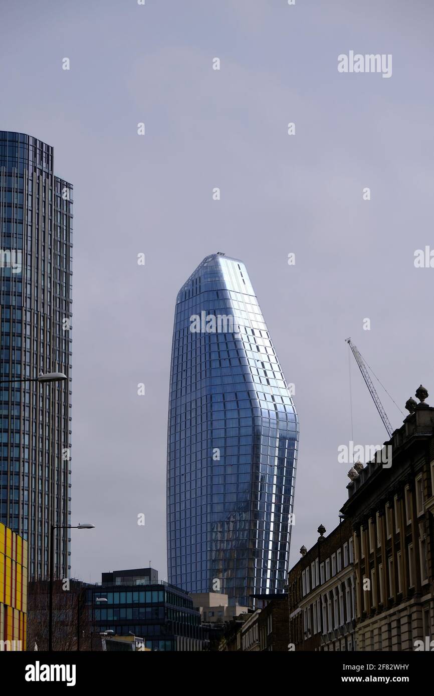 Blackfriers One towering above Stamford Street, London, United Kingdom Stock Photo