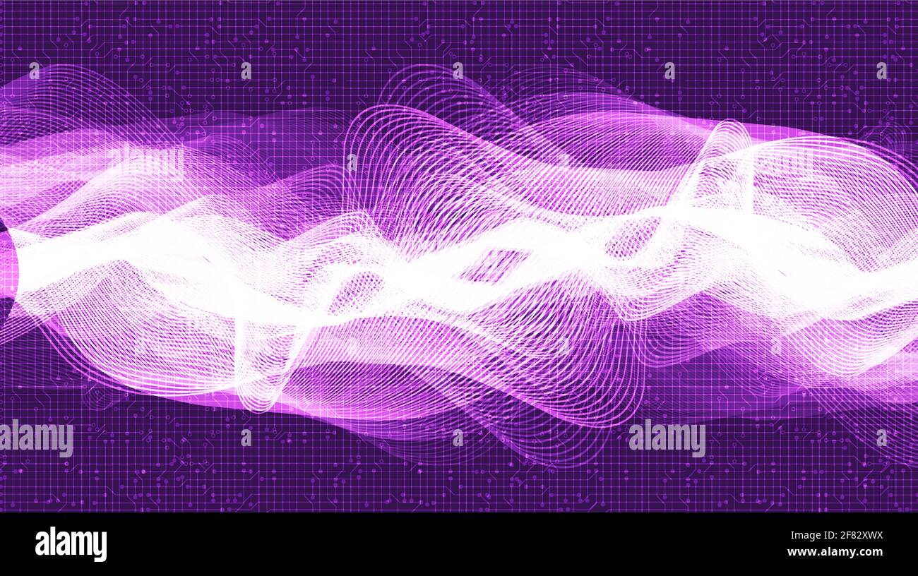 Modern Digital Sound Wave with on Ultra Violet Background,technology
