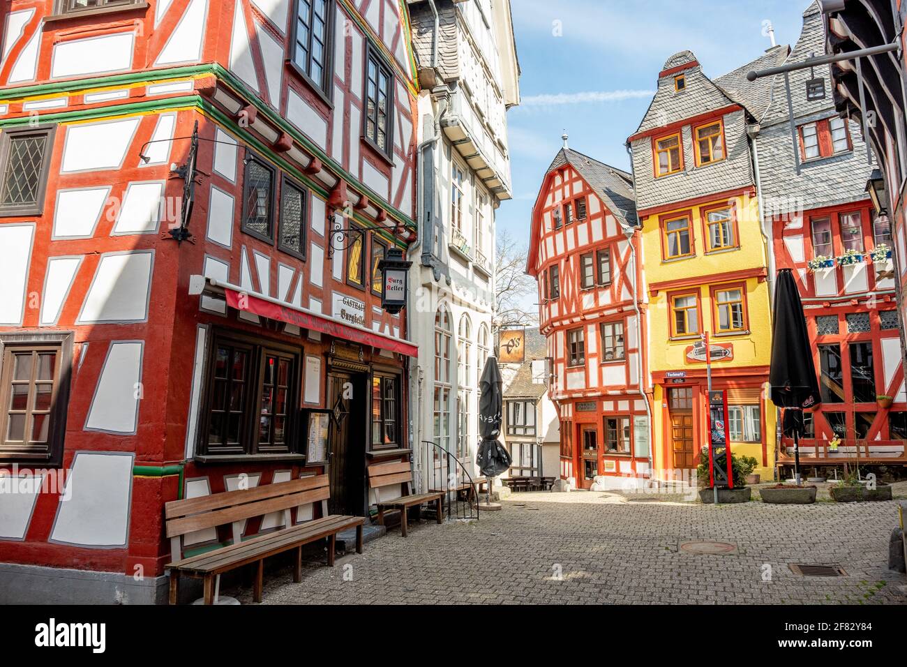 Buildings in an Alley at the Fish Market in Limburg an der Lahn Stock Photo
