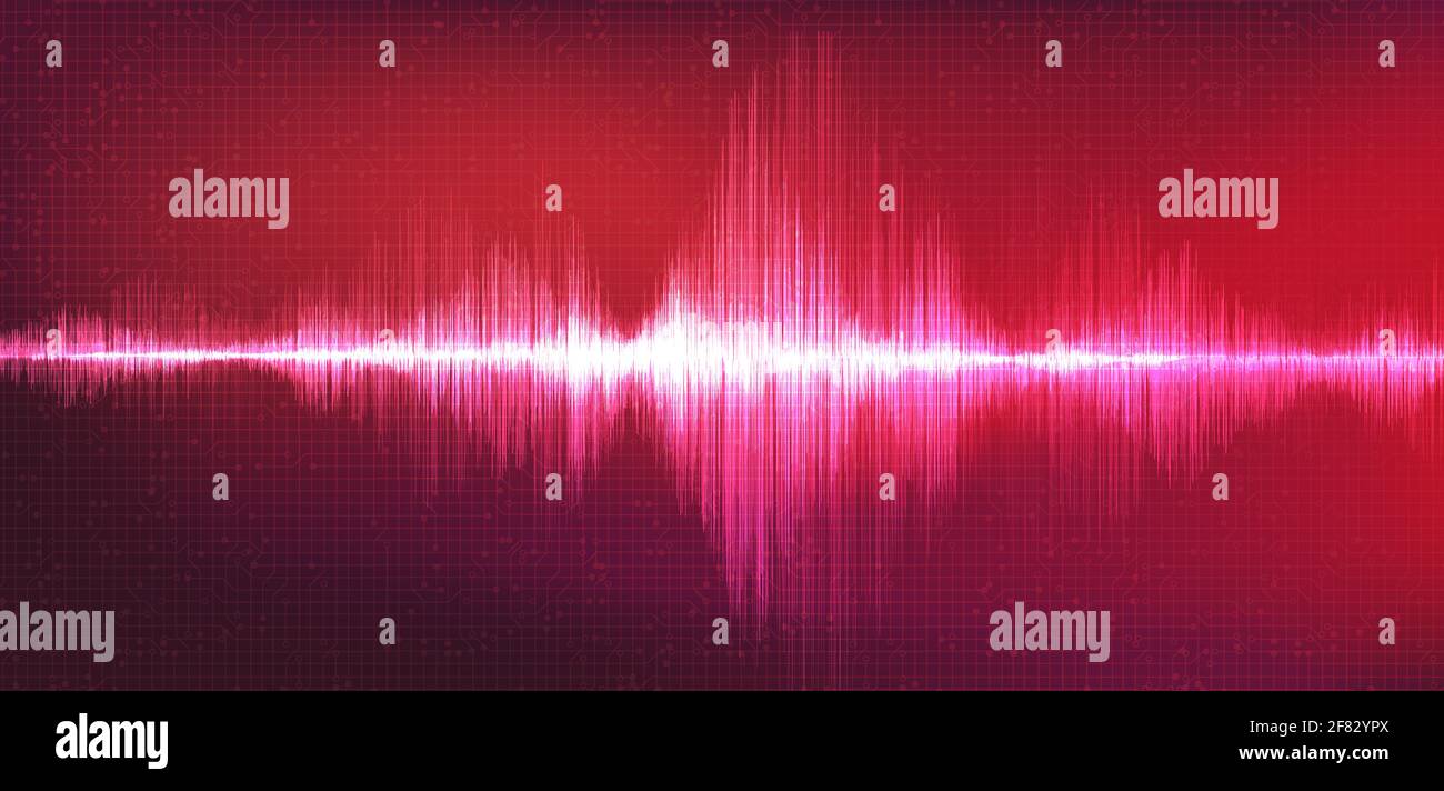 Pink Digital Sound Wave and earthquake wave concept,design for music