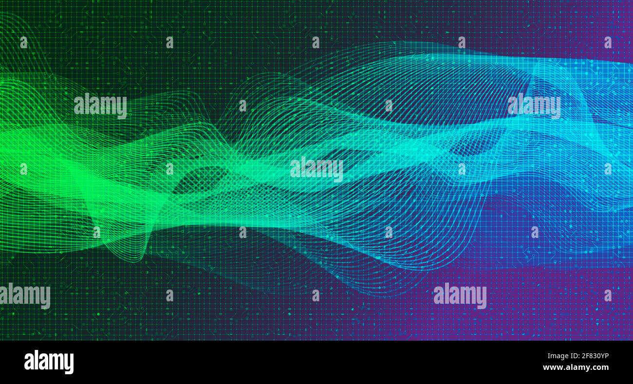 Aurora Digital Sound Wave Technology and earthquake wave concept,design