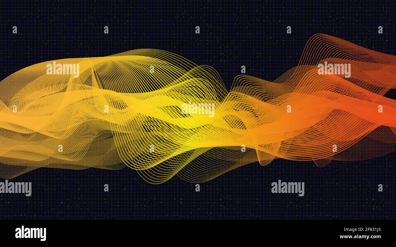 Futuristic Orange Digital Sound Wave Background,technology and ...