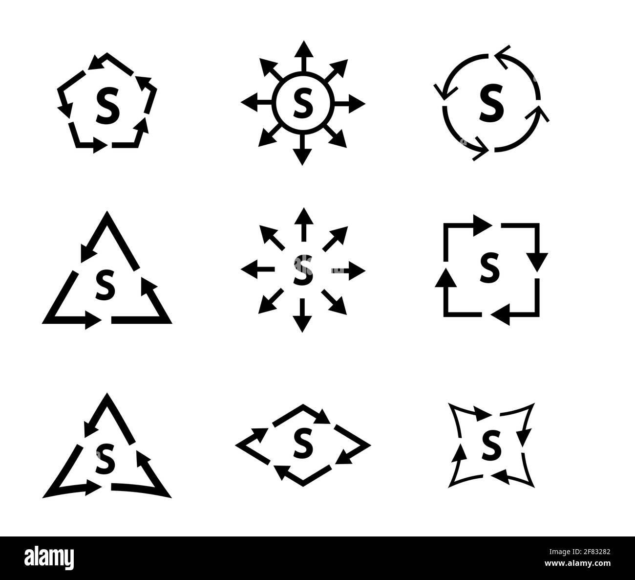 Full service and Recycle icon and symbol, vector art Stock Vector Image ...