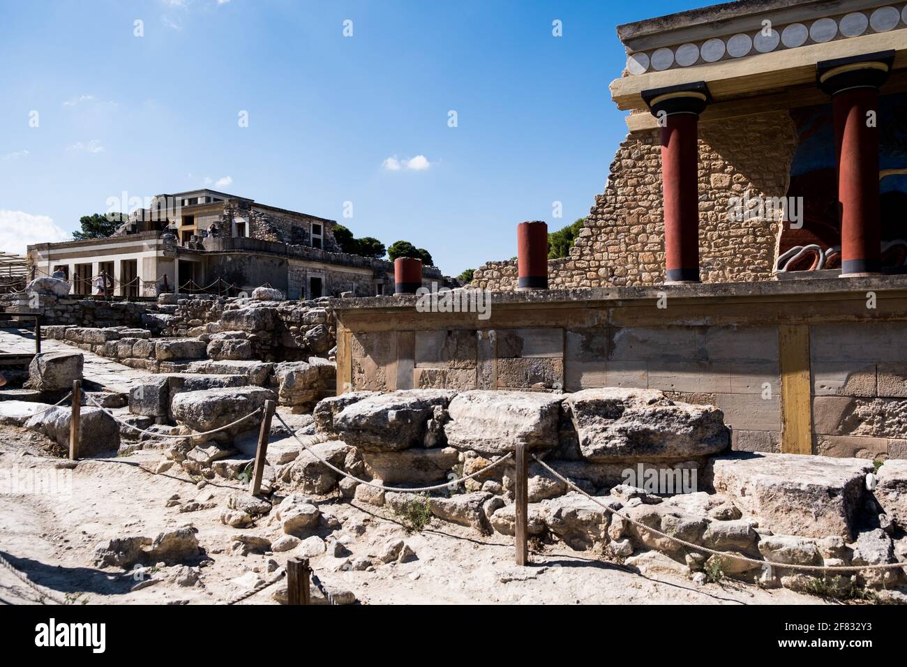 Knossos Palace, the largest Bronze Age archaeological site on Crete, on