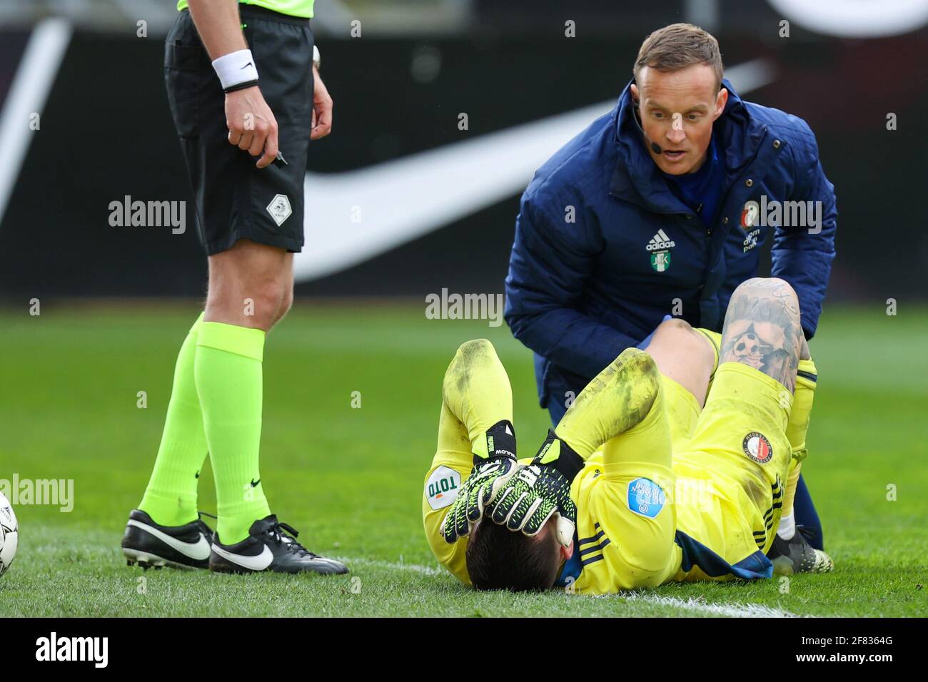 Utrecht Netherlands April 11 Goalkeeper Justin Bijlow Of Feyenoord And Goalkeeper Ramon Ten Hove Of Feyenoord During The Dutch Eredivisie Match Be Stock Photo Alamy
