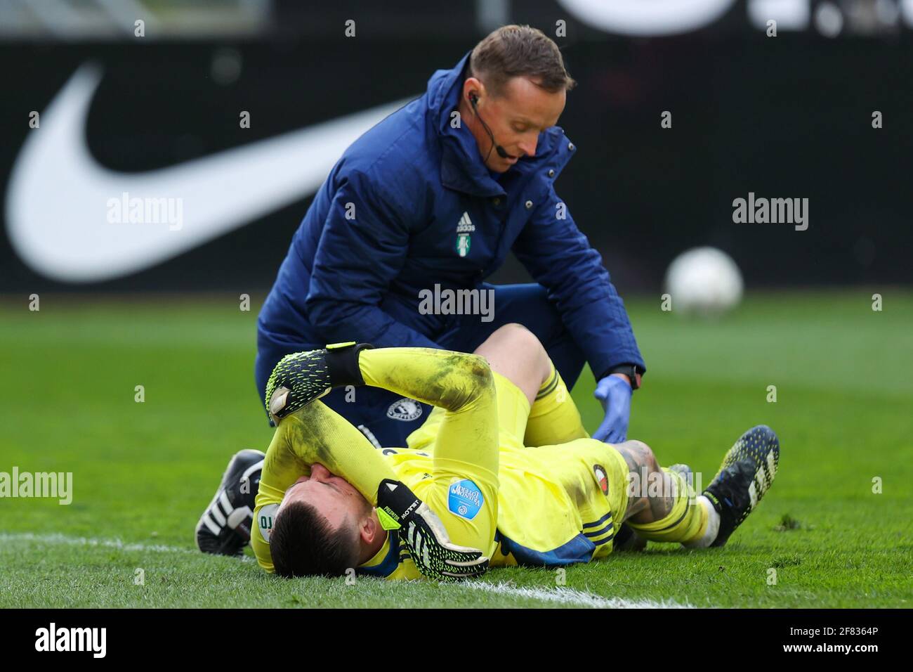 Utrecht Netherlands April 11 Goalkeeper Justin Bijlow Of Feyenoord And Goalkeeper Ramon Ten Hove Of Feyenoord During The Dutch Eredivisie Match Be Stock Photo Alamy