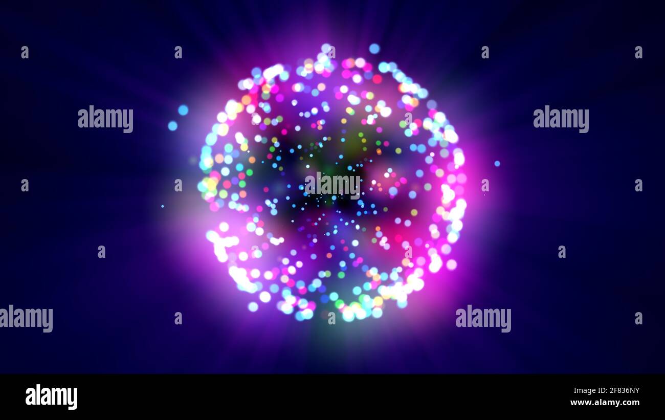 cell particle light ray color, illustration render Stock Photo - Alamy