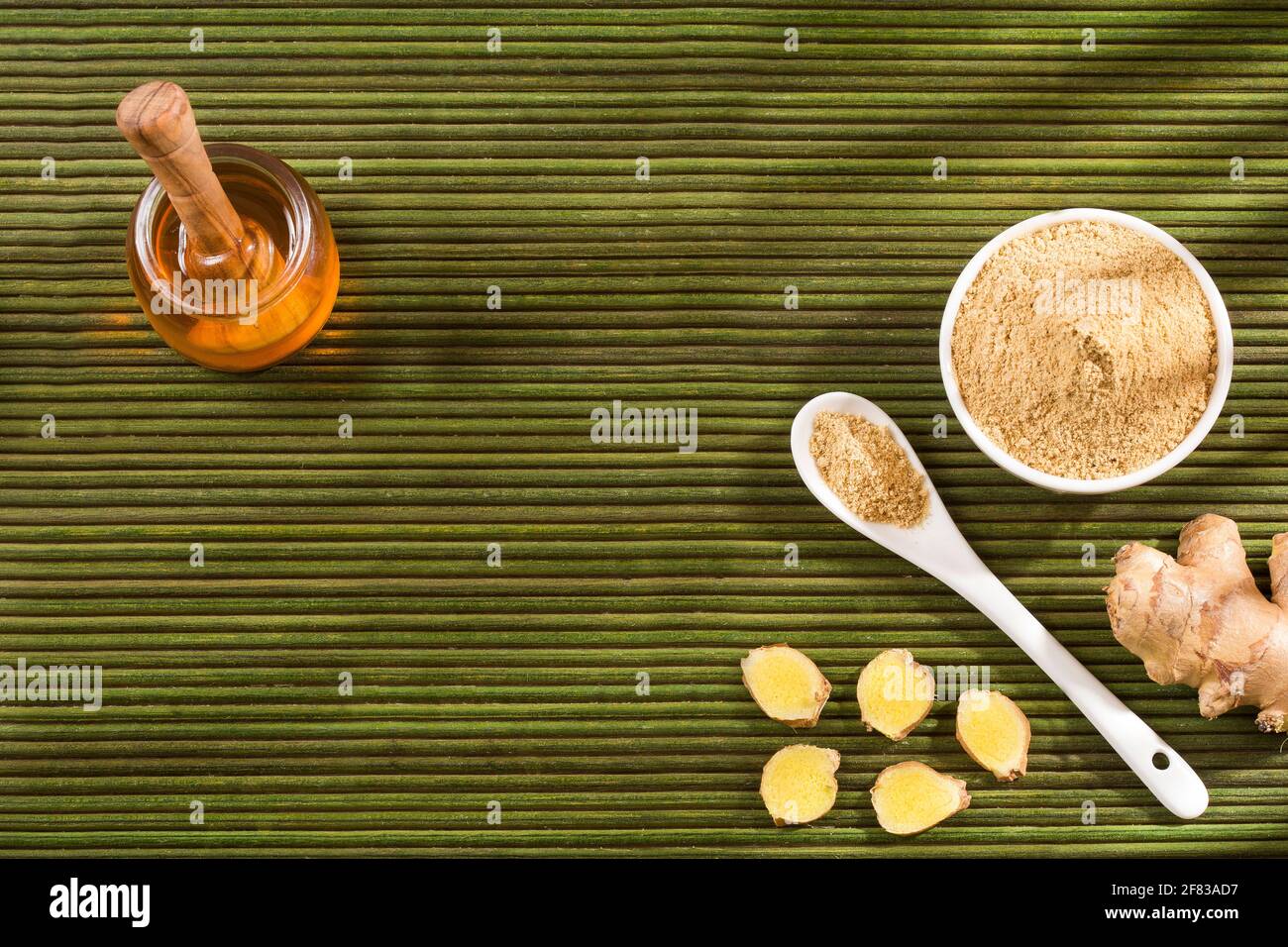 Zingiber officinale Ginger root with healing properties Stock Photo