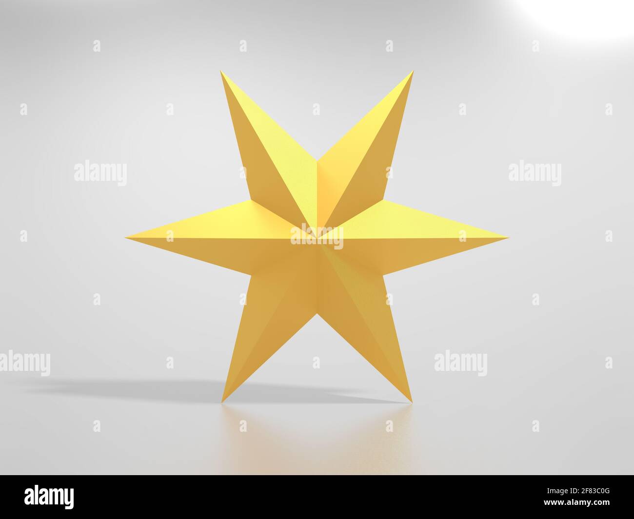 3D Rendering Shiny Golden Star Stock Photo