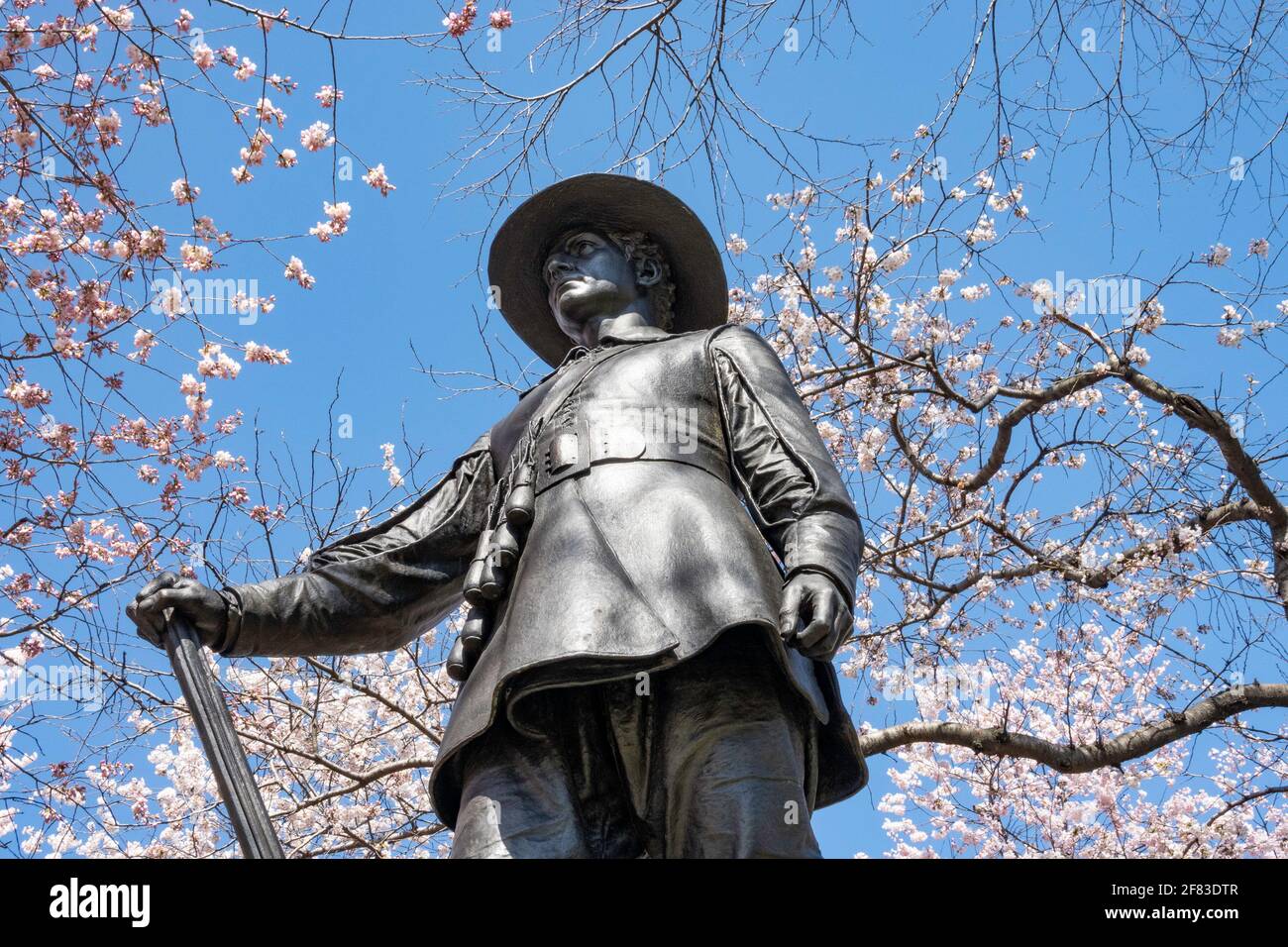 The Pilgrim Statue, Pilgrim Hill, Central Park, NYC Stock Photo