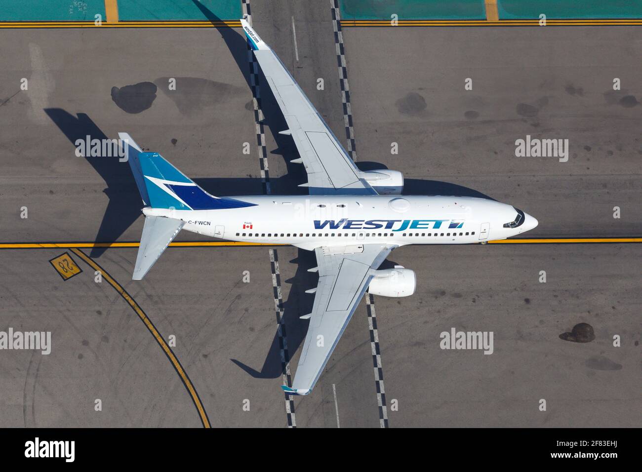 Los Angeles, USA 20. February 2016 WestJet Boeing 737700 at Los