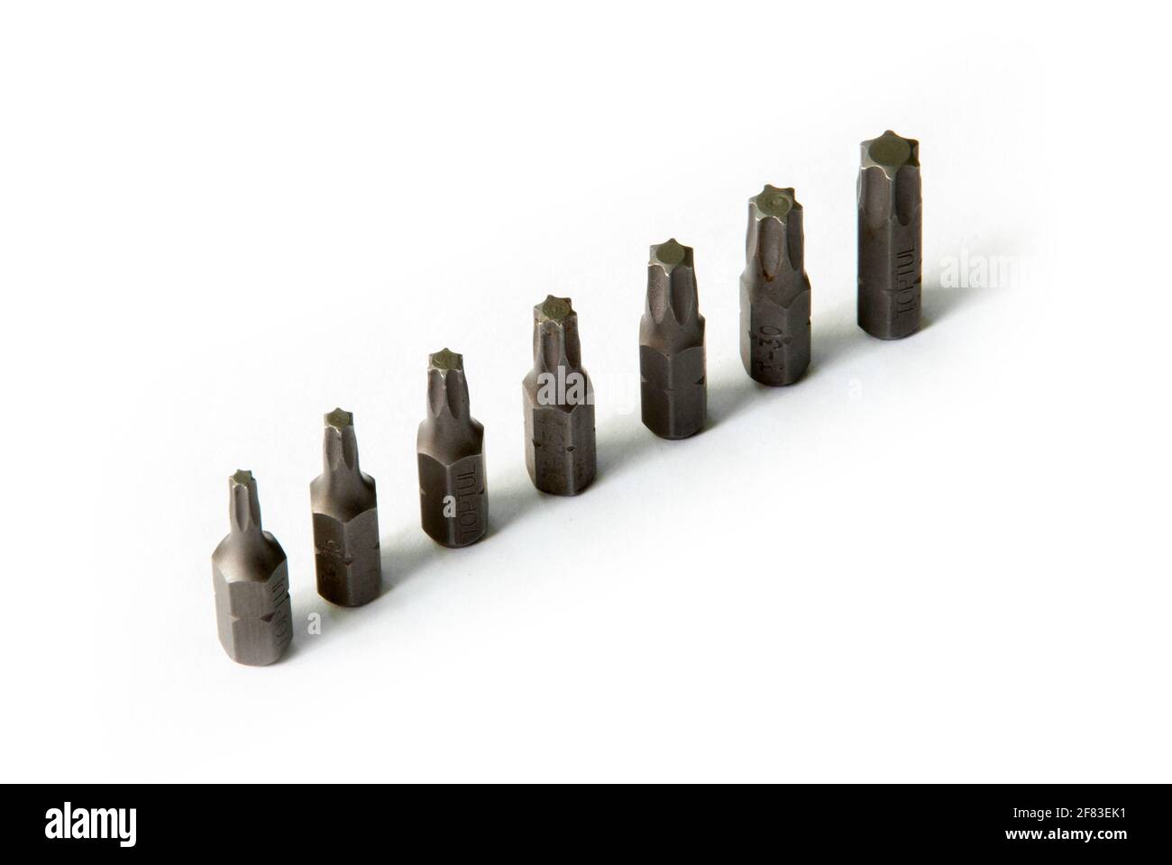 Set of screwdriver bits (torx heads Stock Photo Alamy