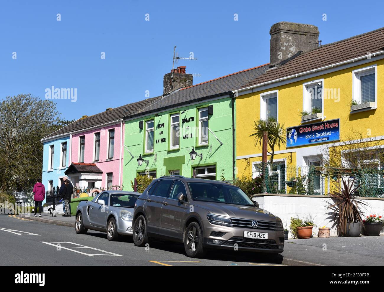 Colourful houses, Burry Port, Carmarthenshire, Wales Stock Photo Alamy