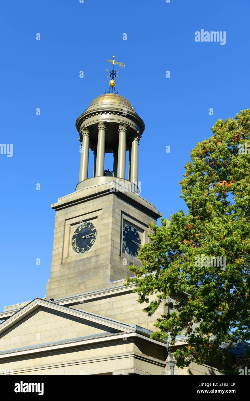 United First Parish Church was built in 1828 in downtown Quincy