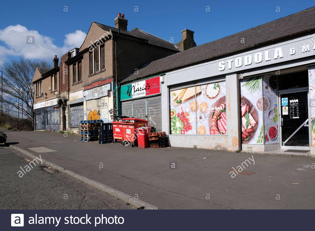 Local Shops on West Granton Road, Granton, Edinburgh Scotland Stock Photo