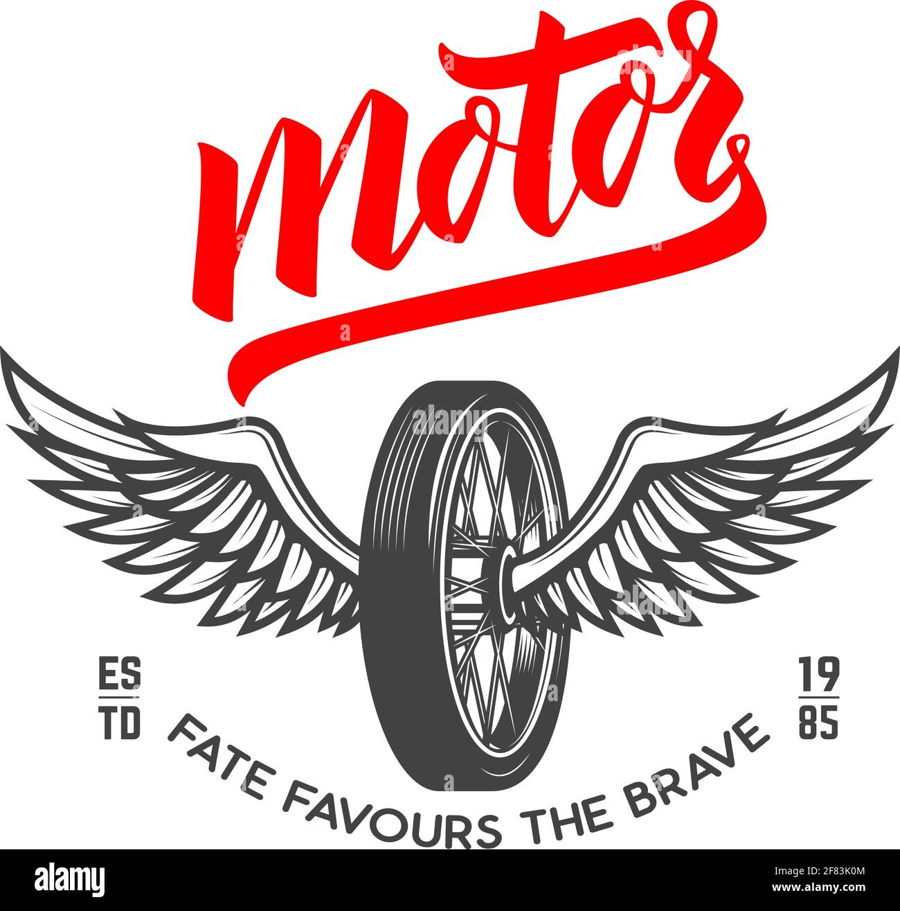 Motor. Emblem template with winged motorcycle wheel. Design element for logo,  label, sign, emblem, poster. Vector illustration Stock Vector Image & Art -  Alamy